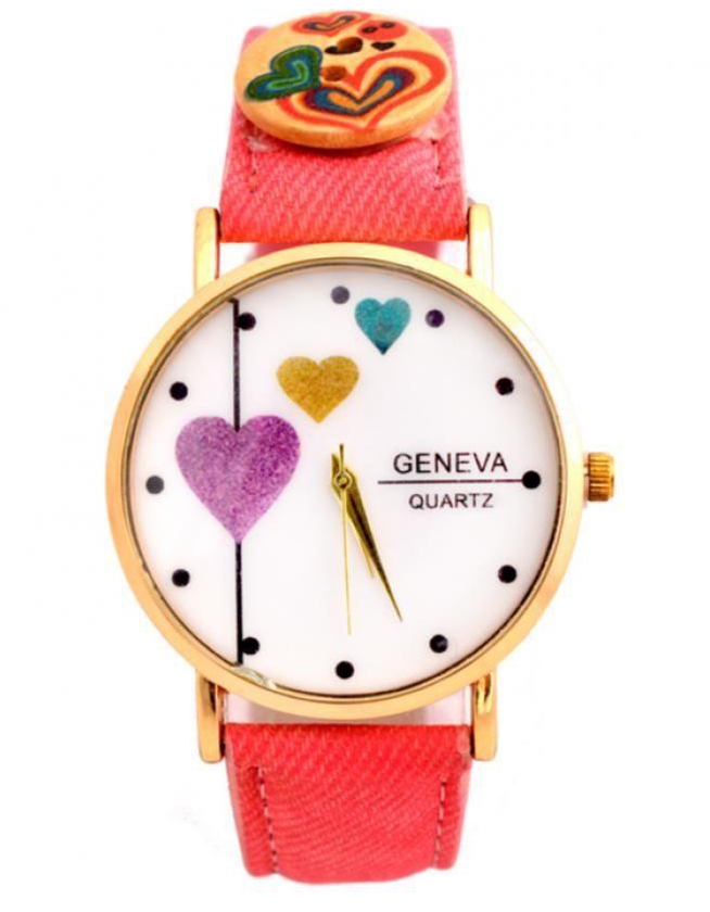 Geneva VLW-PI Leather Watch - Pink