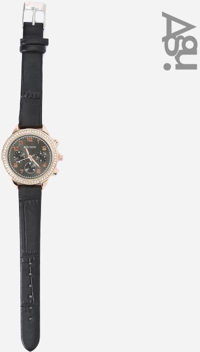 AGU Sww-Bk Leather Watch - For Women - Black