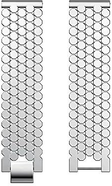 Honeycomb Metal Design Band from Smart Stuff For Fossil Watches with 22mm Band Size Silver