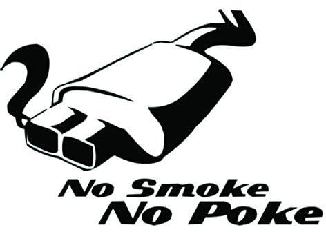 Solo E308 No Smoke No Poke Printed Car Sticker, 15 x 15 cm - Black and White