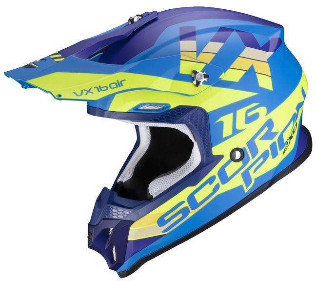 Scorpion VX-16 Air X Turn Off Road Helmet - Matte Blue/Neon Yellow