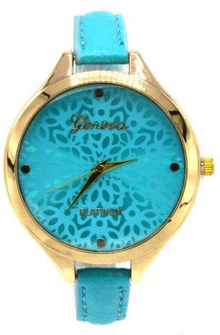 Geneva Leather Women Watch - Multicolor