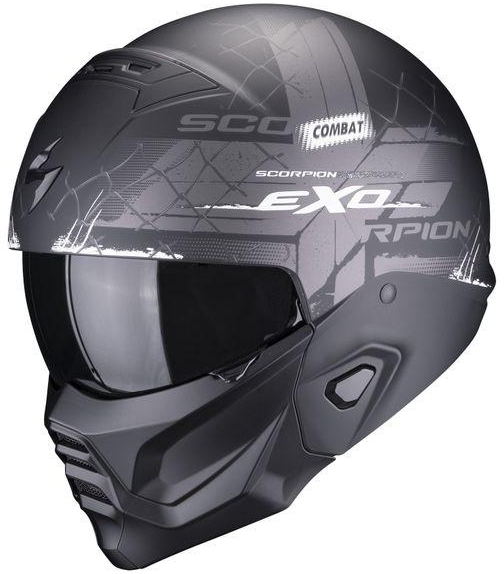 Scorpion EXO-Combat II Xenon Open Face Helmet - Matte Black/White