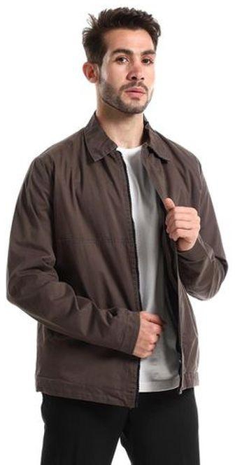 Andora Dark Grey Solid Casual Jacket With Side Pockets