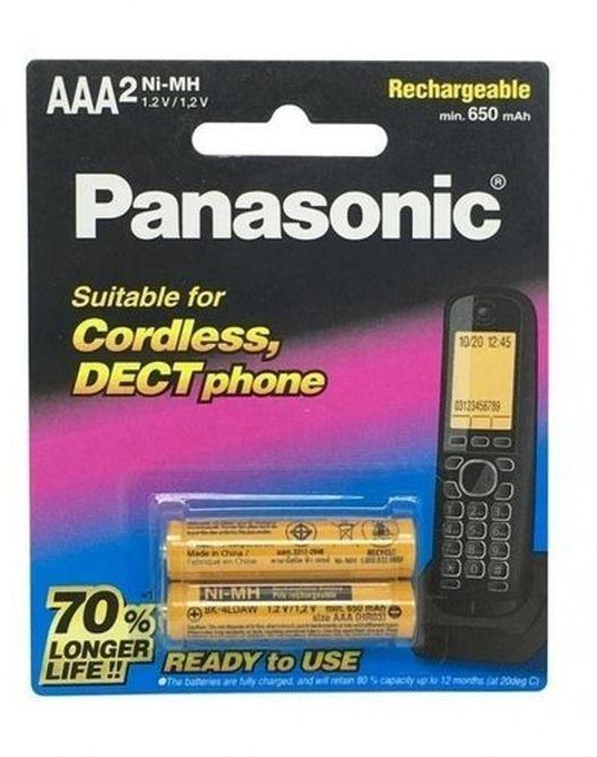 Panasonic 2 بطارية شحن 650 AAA اقل من قلم باناسونيك تركب على التليفون الاسلكى والكاميرات الديجيتال