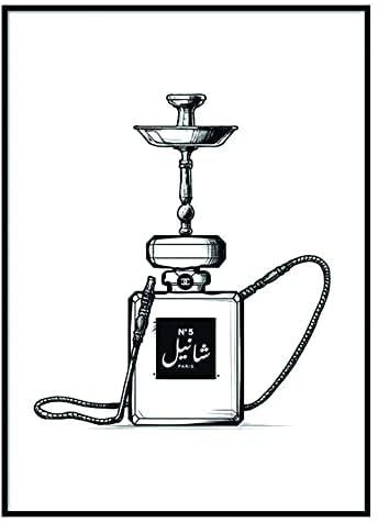 Solo e419 hookah car sticker, 15 x 15 cm - black and white