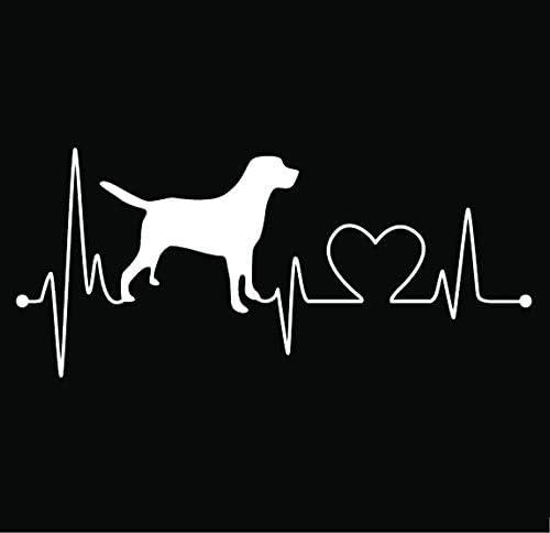 Solo E348 Dog and Heart Car Sticker, 15x15 cm - Black and White